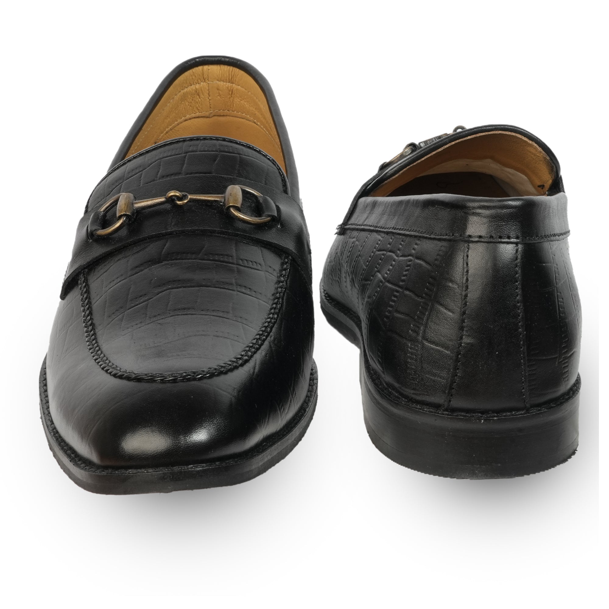 Black Monarch Leather Loafers