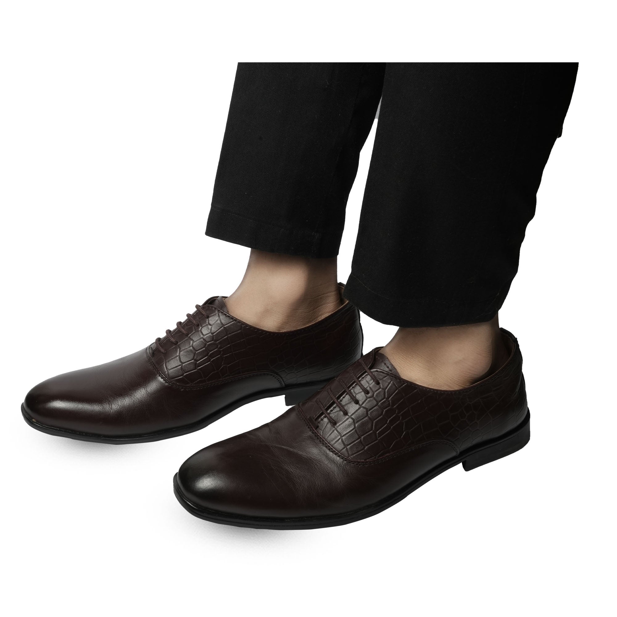 Croco Pattern Leather Formal Shoes