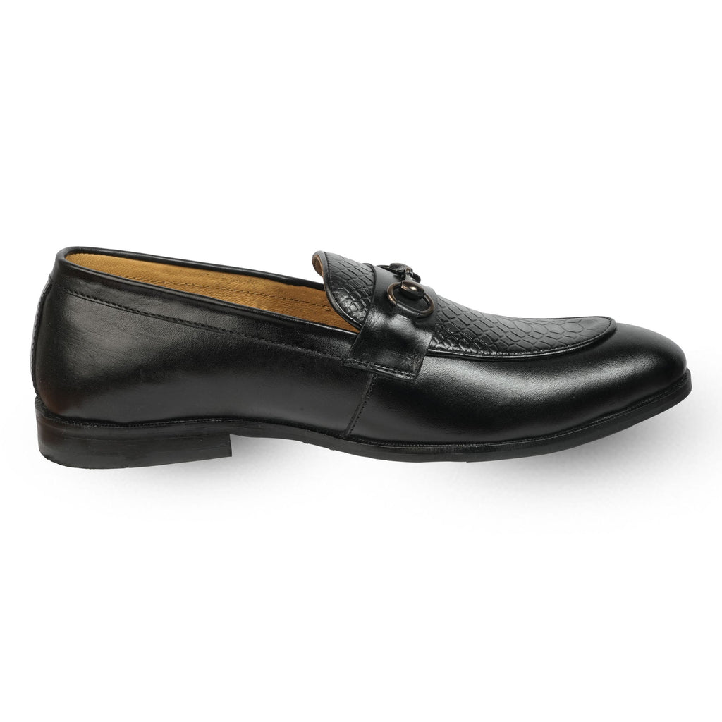 Black Monarch Leather Loafers