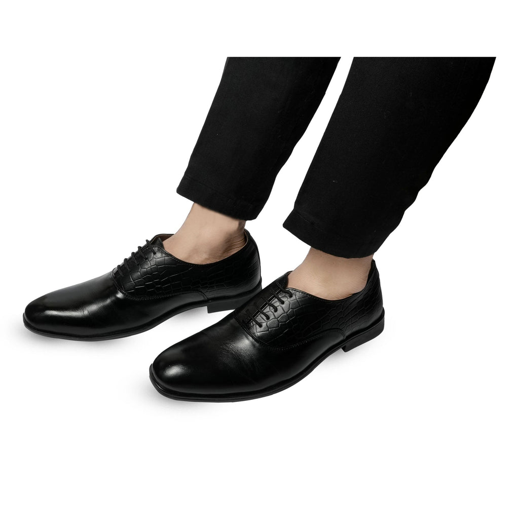 Croco Pattern Leather Formal Shoes