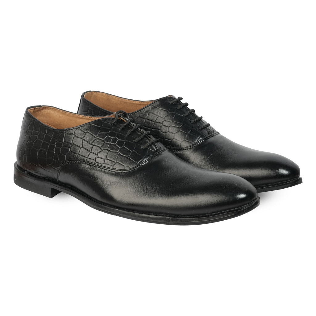 Croco Pattern Leather Formal Shoes