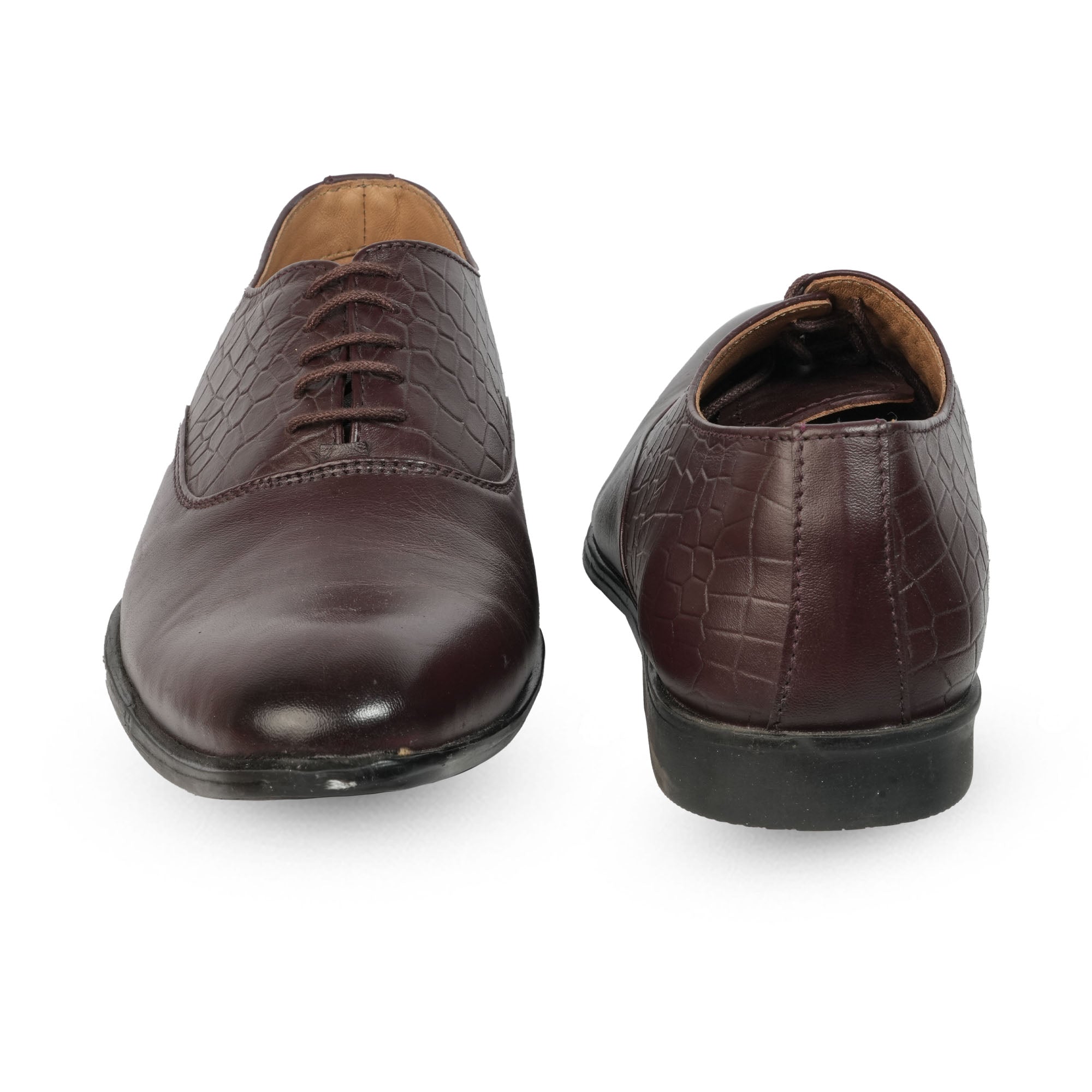 Croco Pattern Leather Formal Shoes