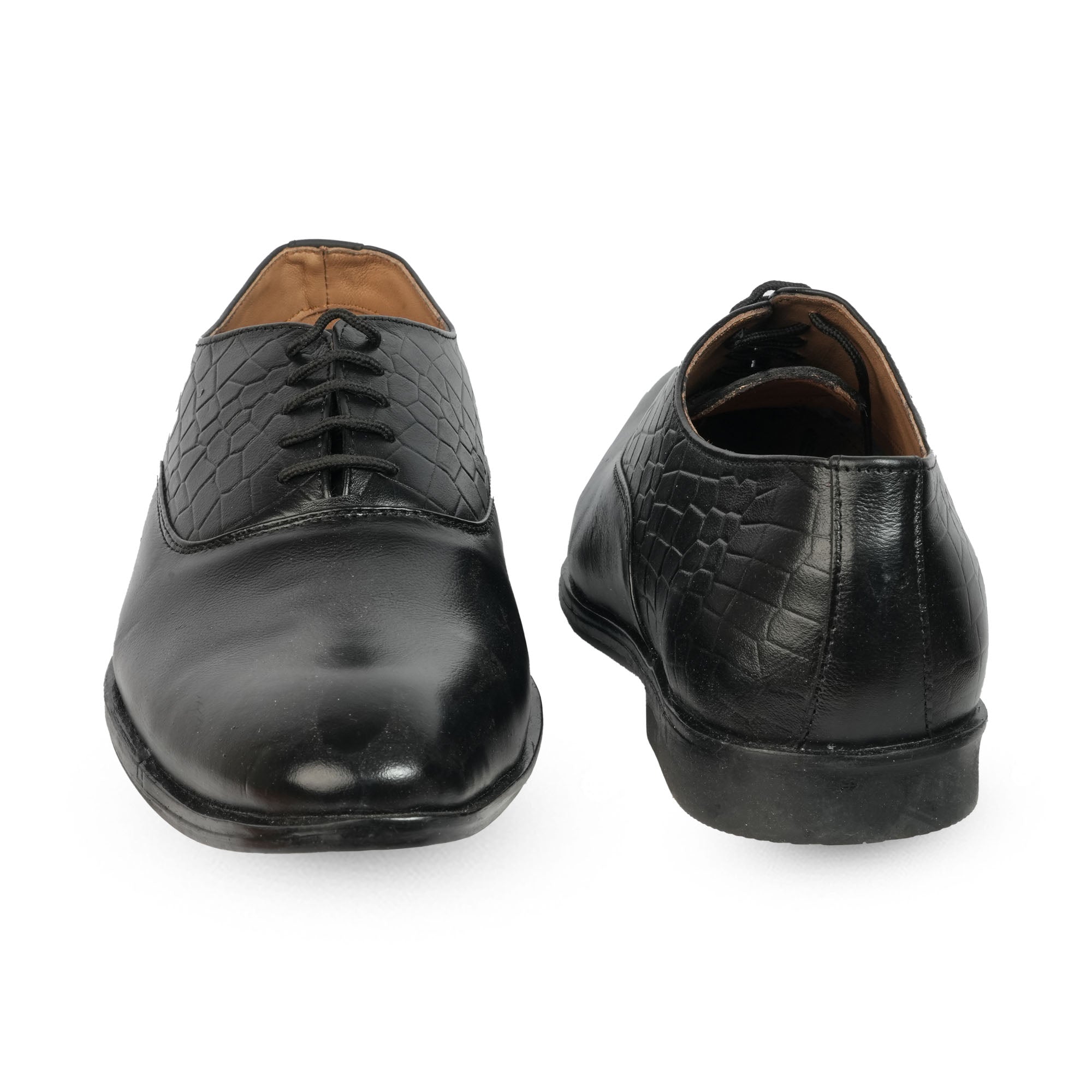 Croco Pattern Leather Formal Shoes