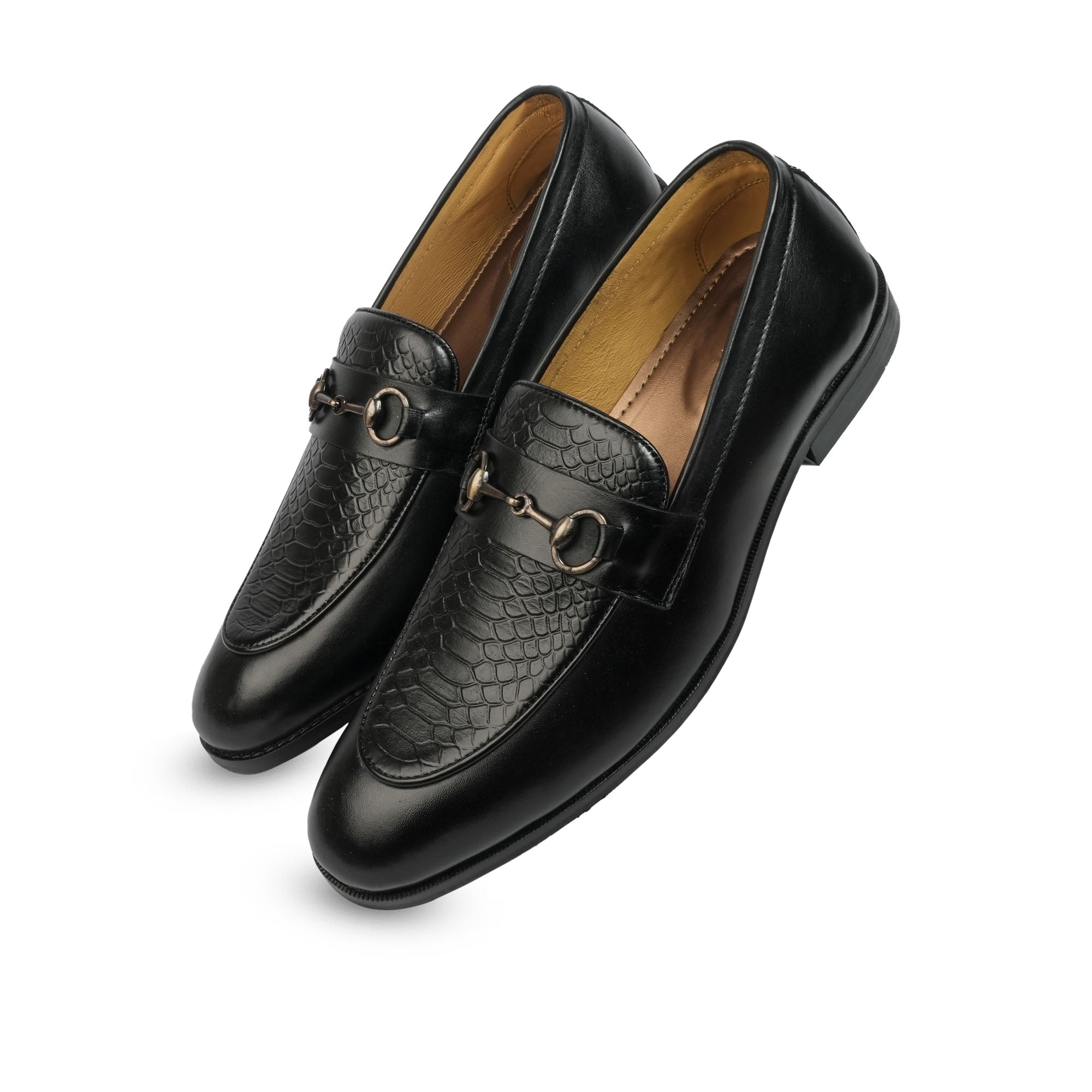 Black Monarch Leather Loafers