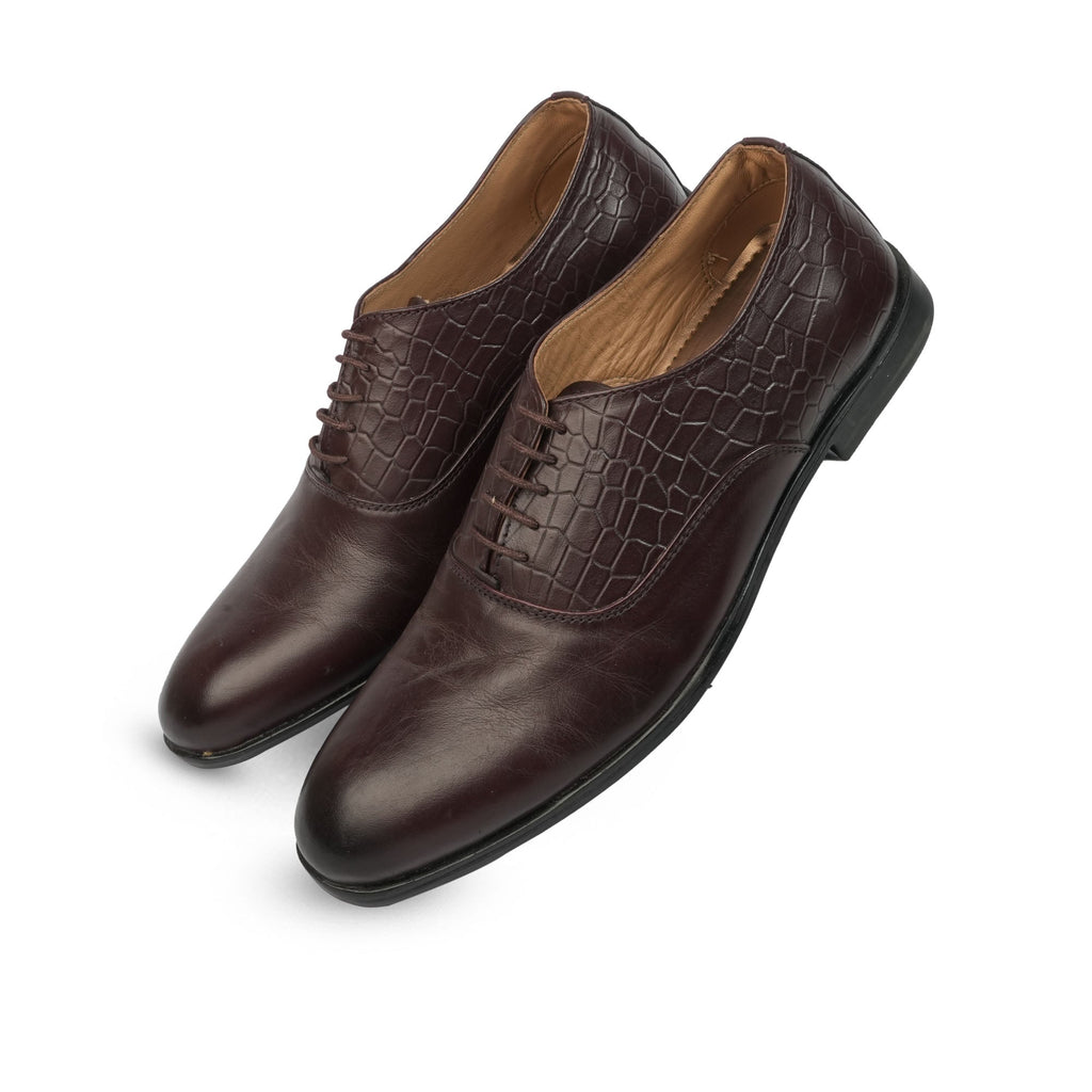 Croco Pattern Leather Formal Shoes