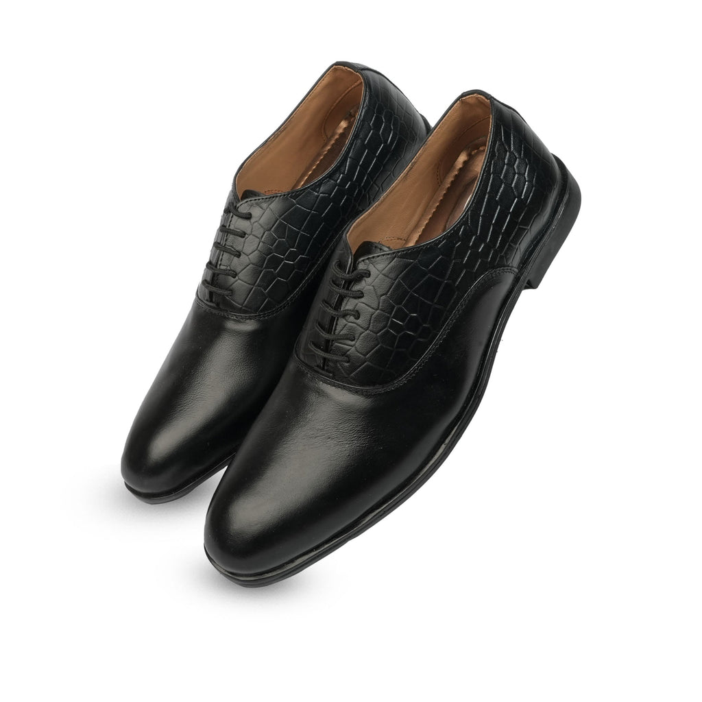 Croco Pattern Leather Formal Shoes