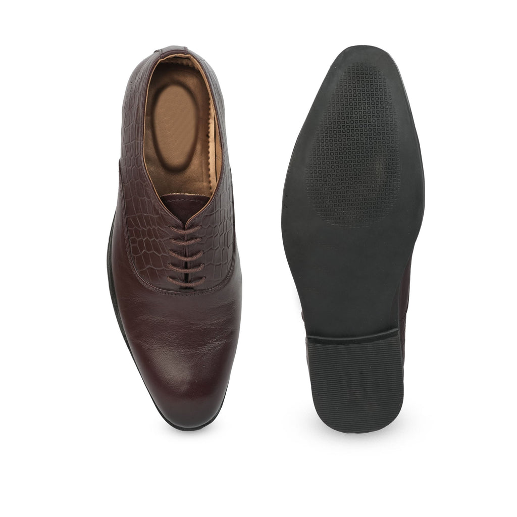 Croco Pattern Leather Formal Shoes