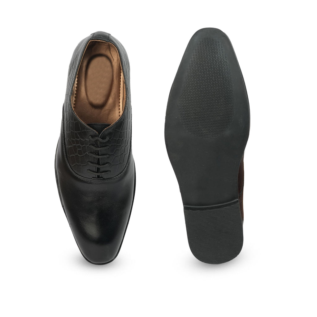 Croco Pattern Leather Formal Shoes