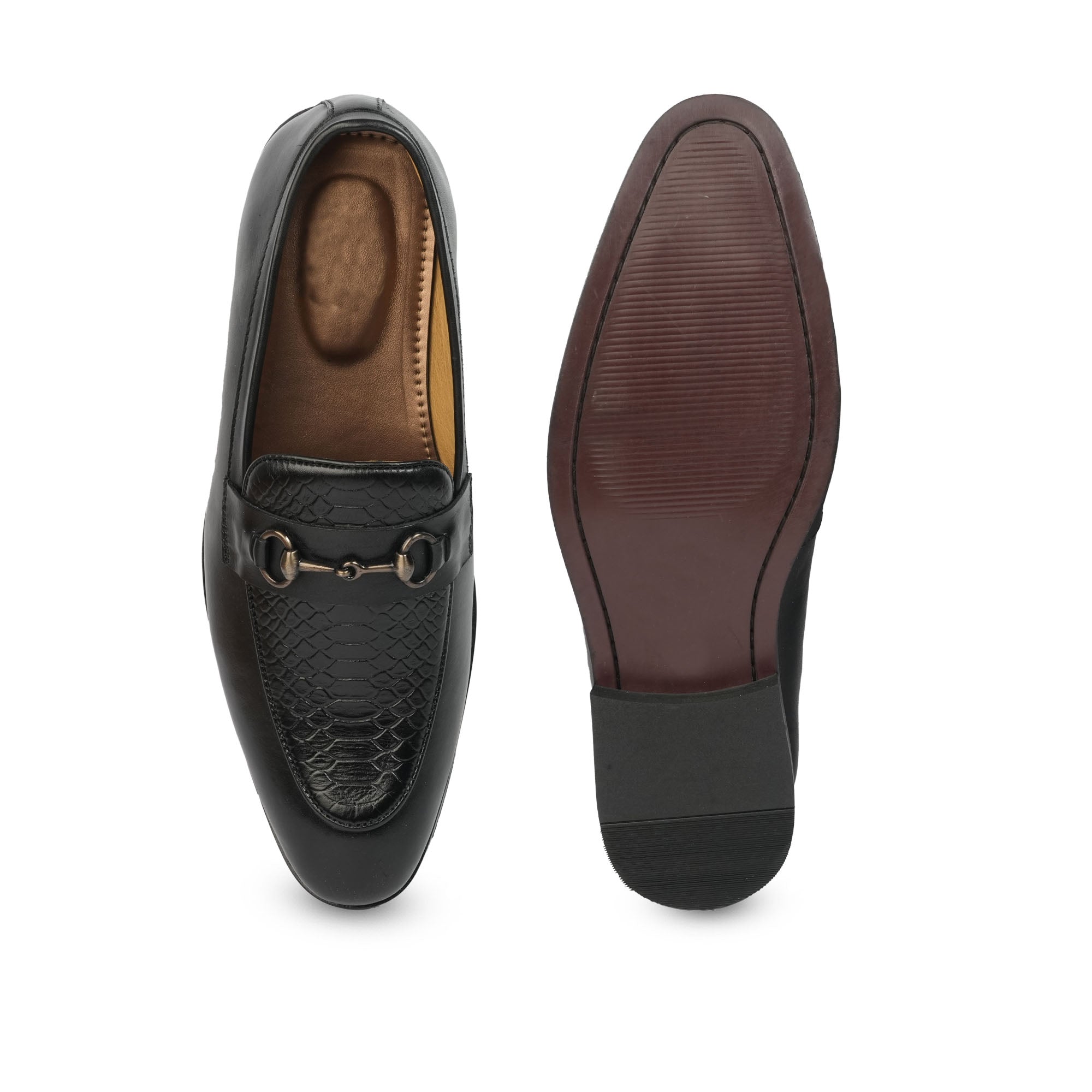 Black Monarch Leather Loafers