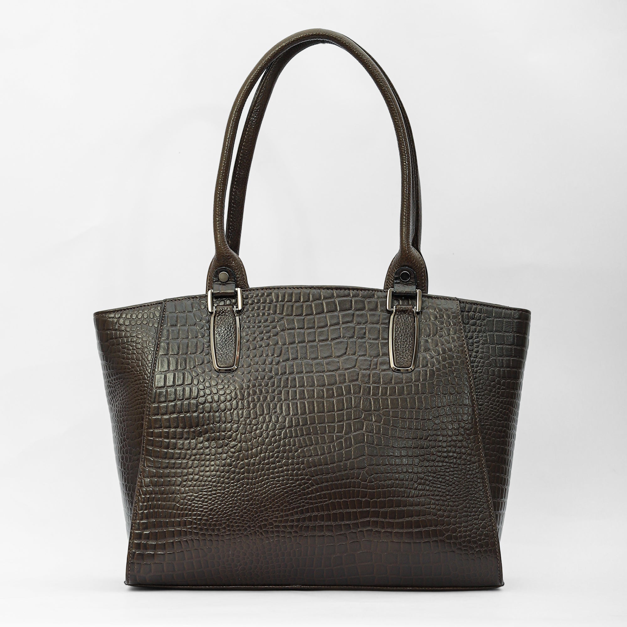 Croco Print Leather Ladies HandBag