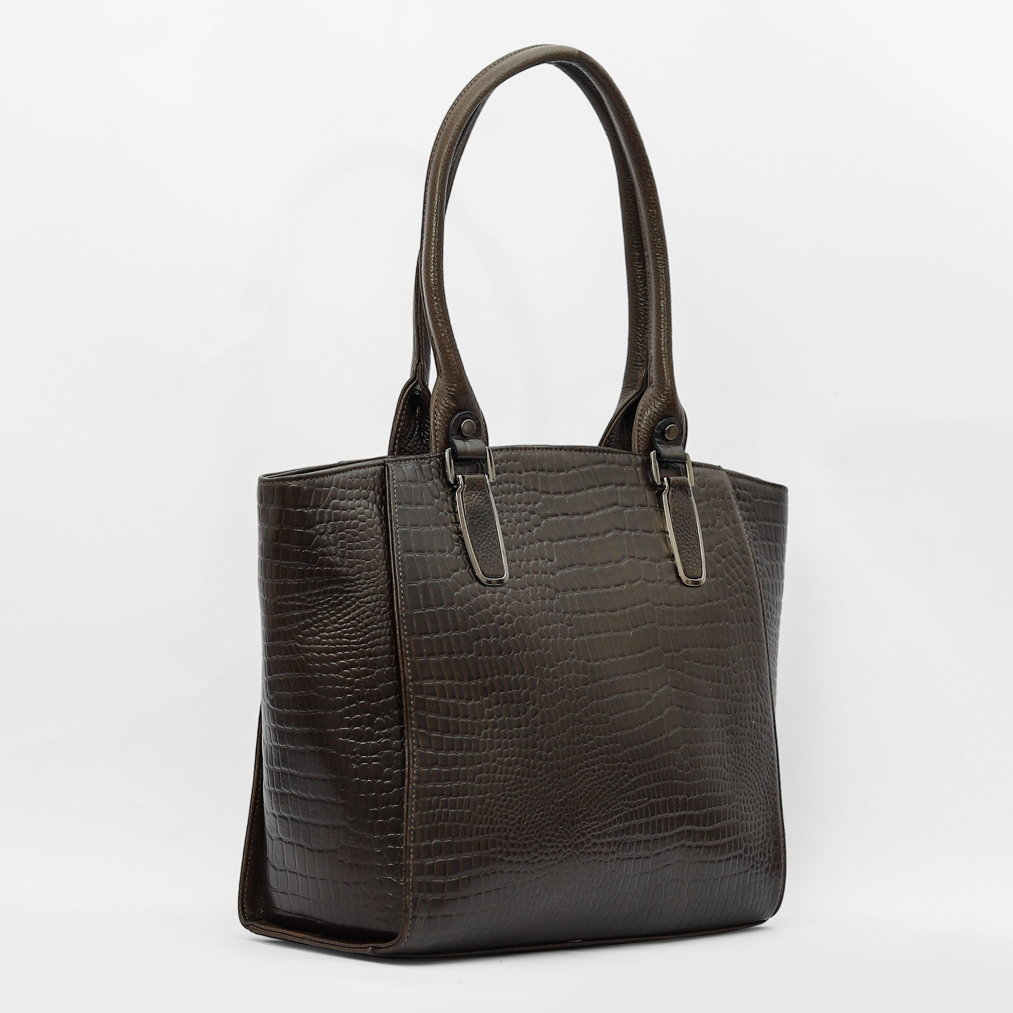 Croco Print Leather Ladies HandBag