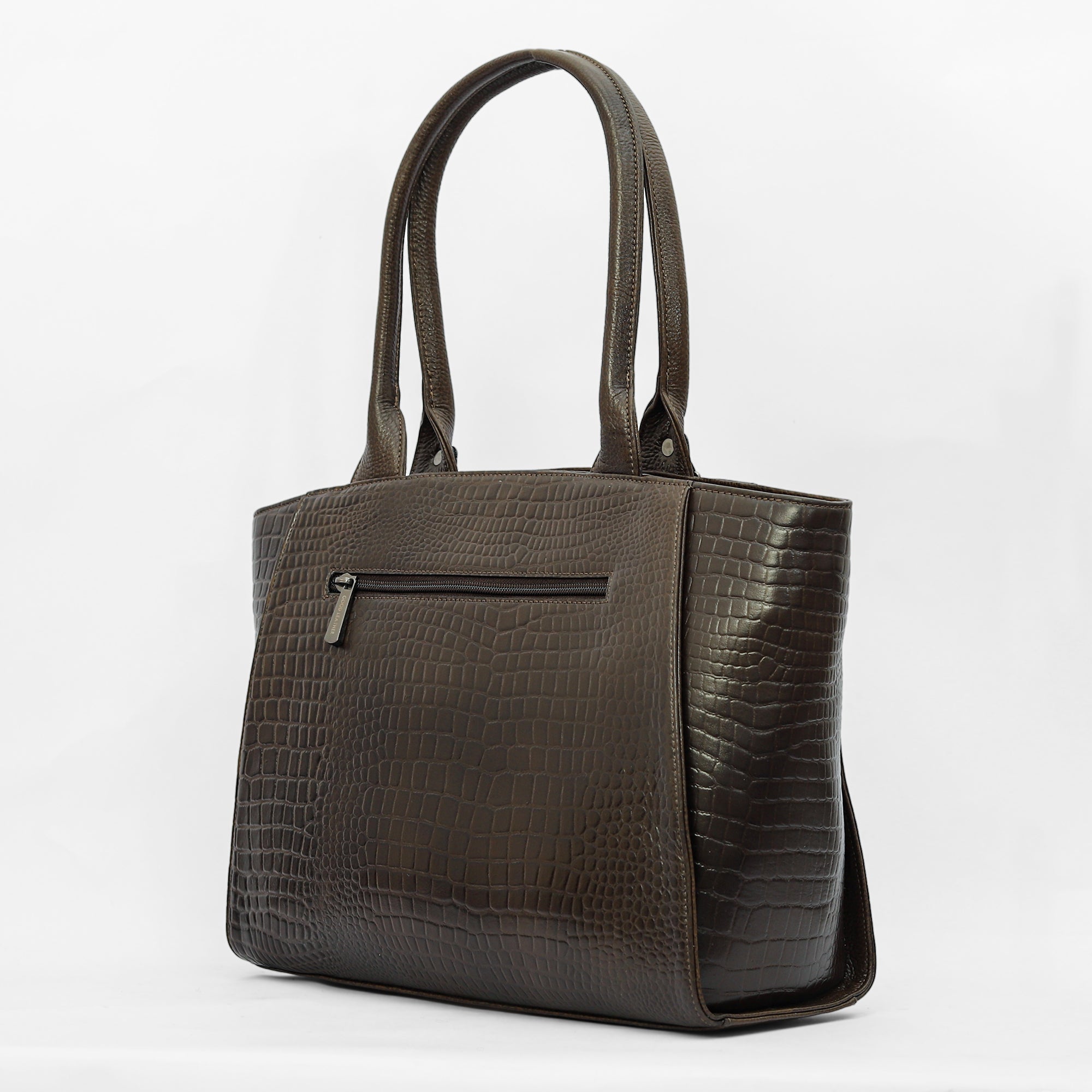 Croco Print Leather Ladies HandBag