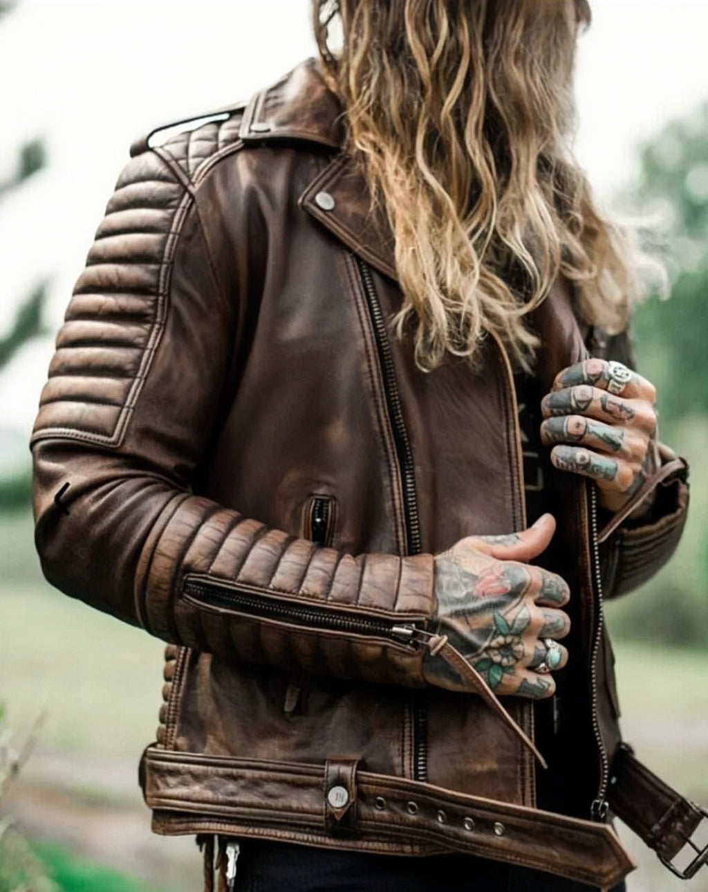 Blaq Motorcycle Leather Biker Jacket