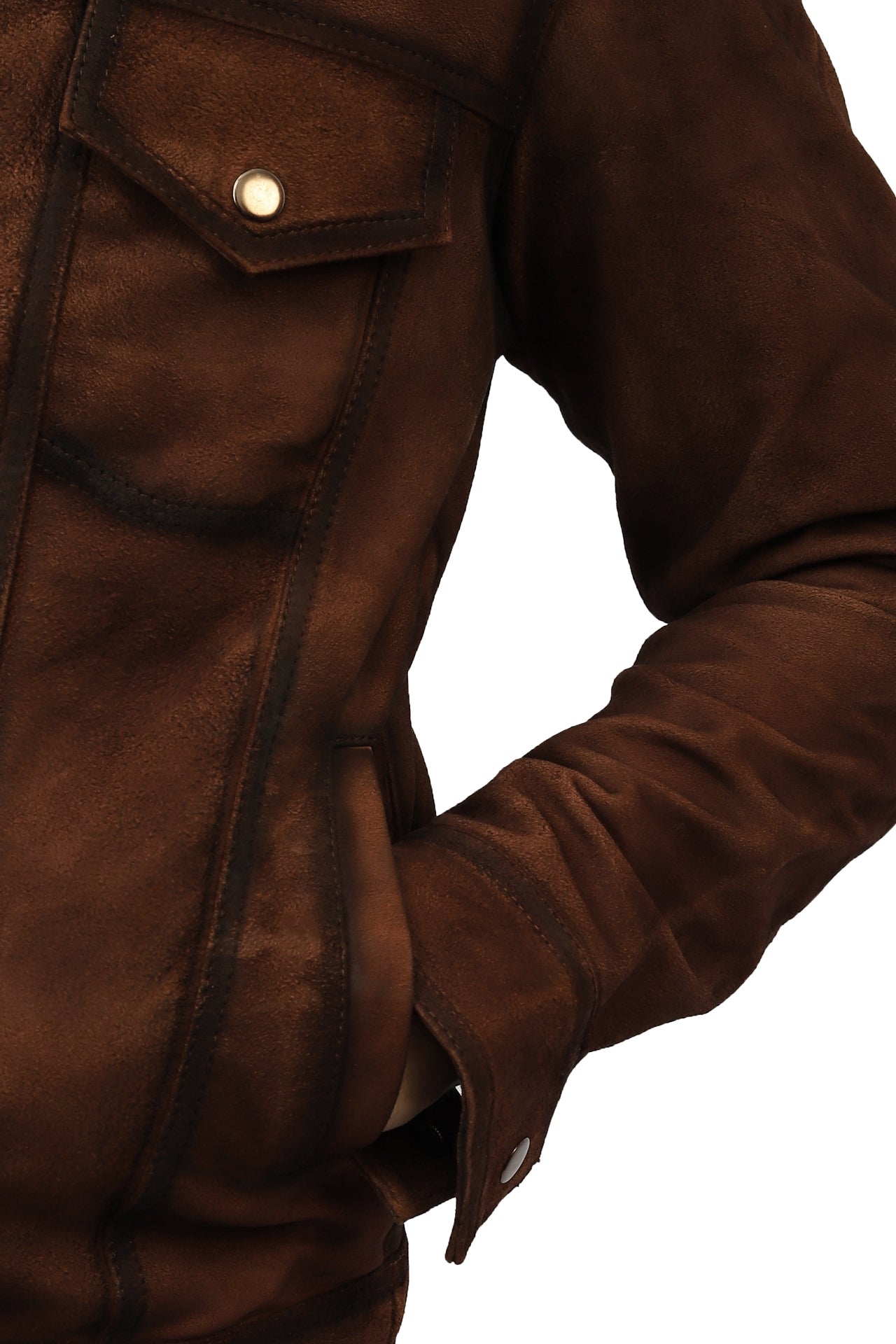 Denim Suede Leather Biker Jacket