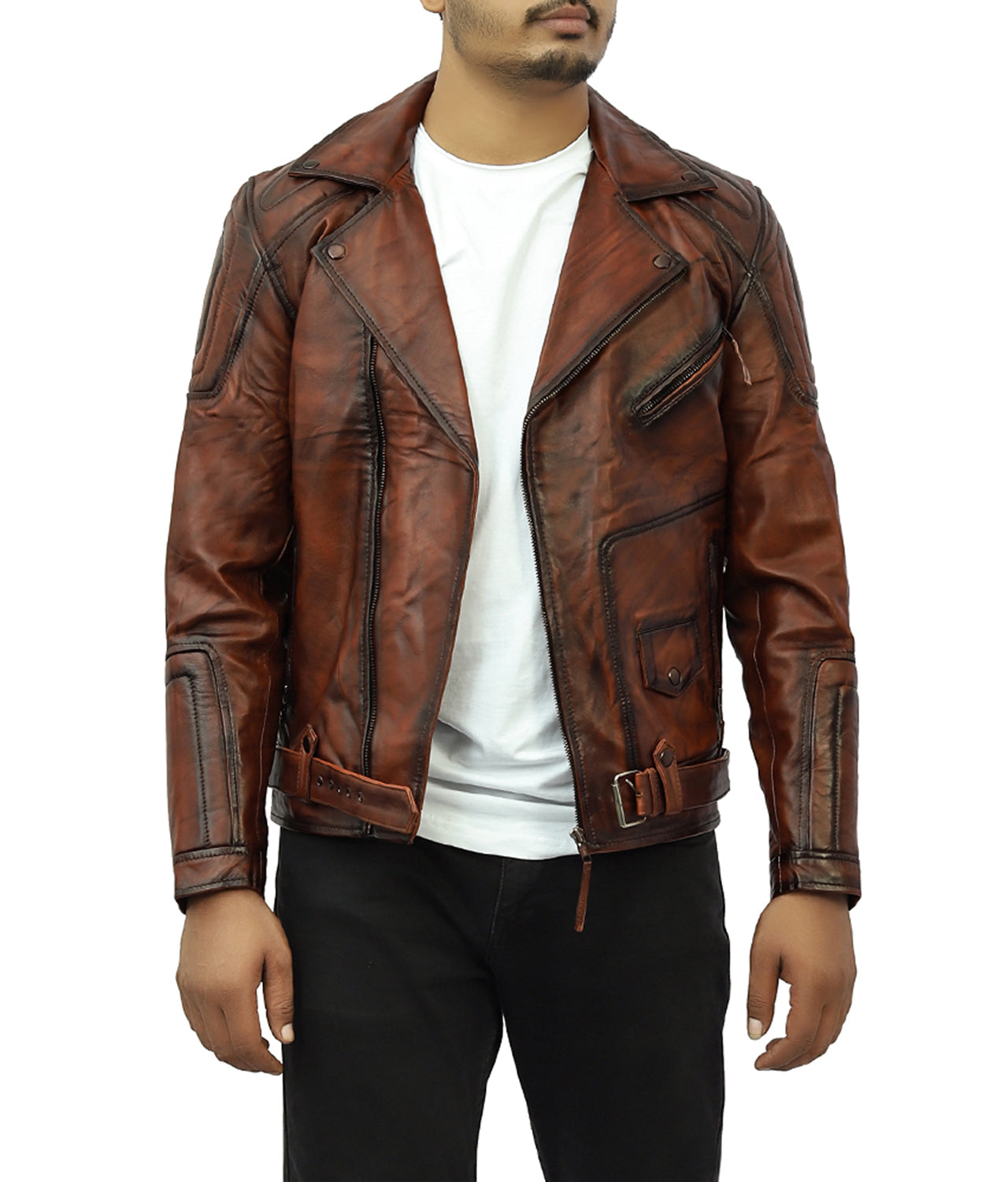 Cuban Leather Biker Jacket