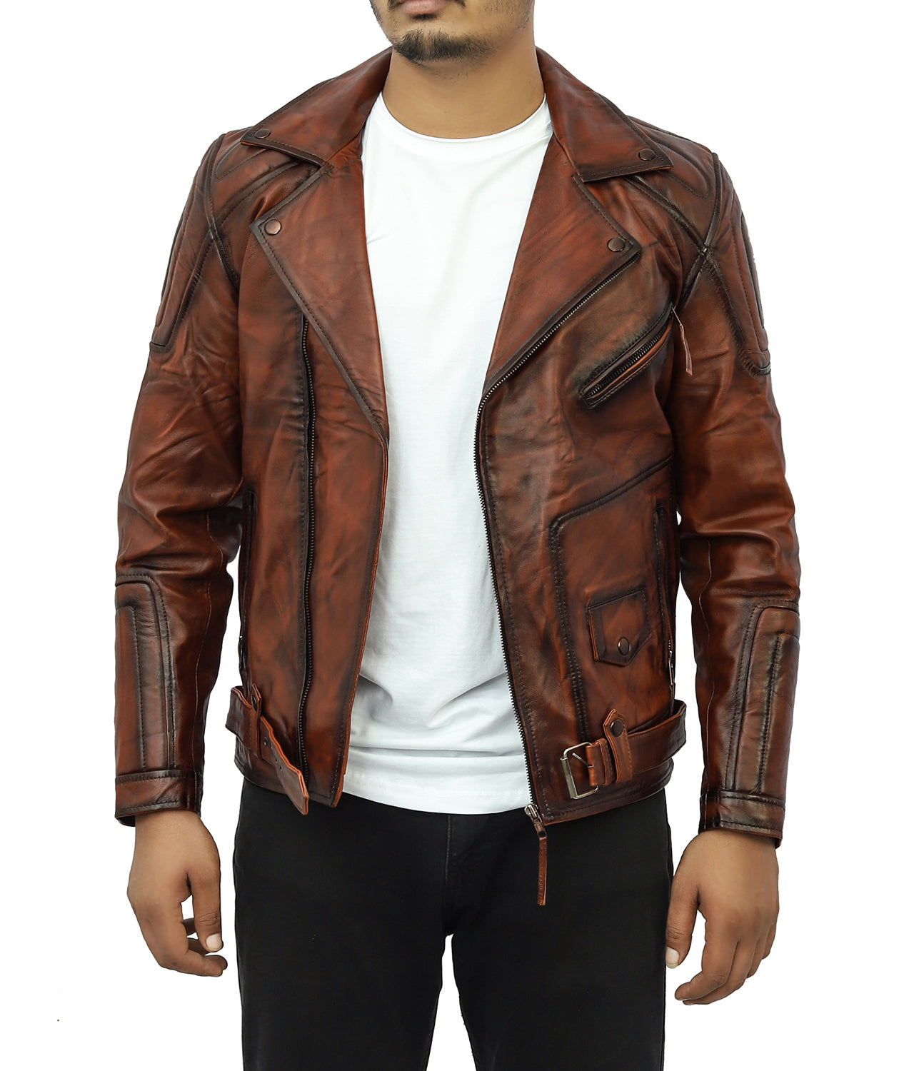 Cuban Leather Biker Jacket