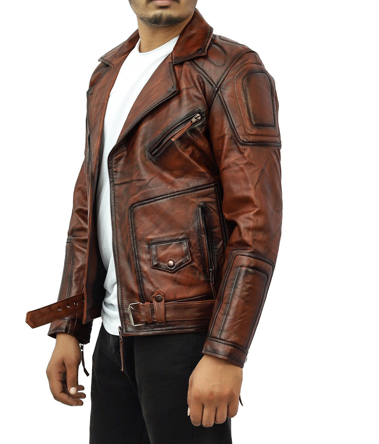Cuban Leather Biker Jacket