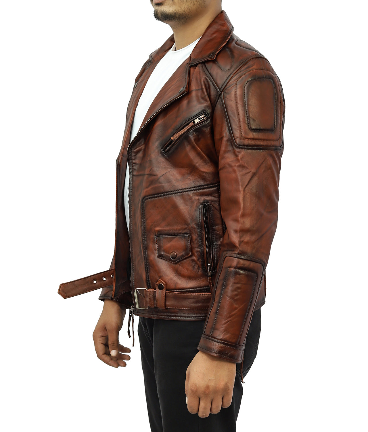 Cuban Leather Biker Jacket