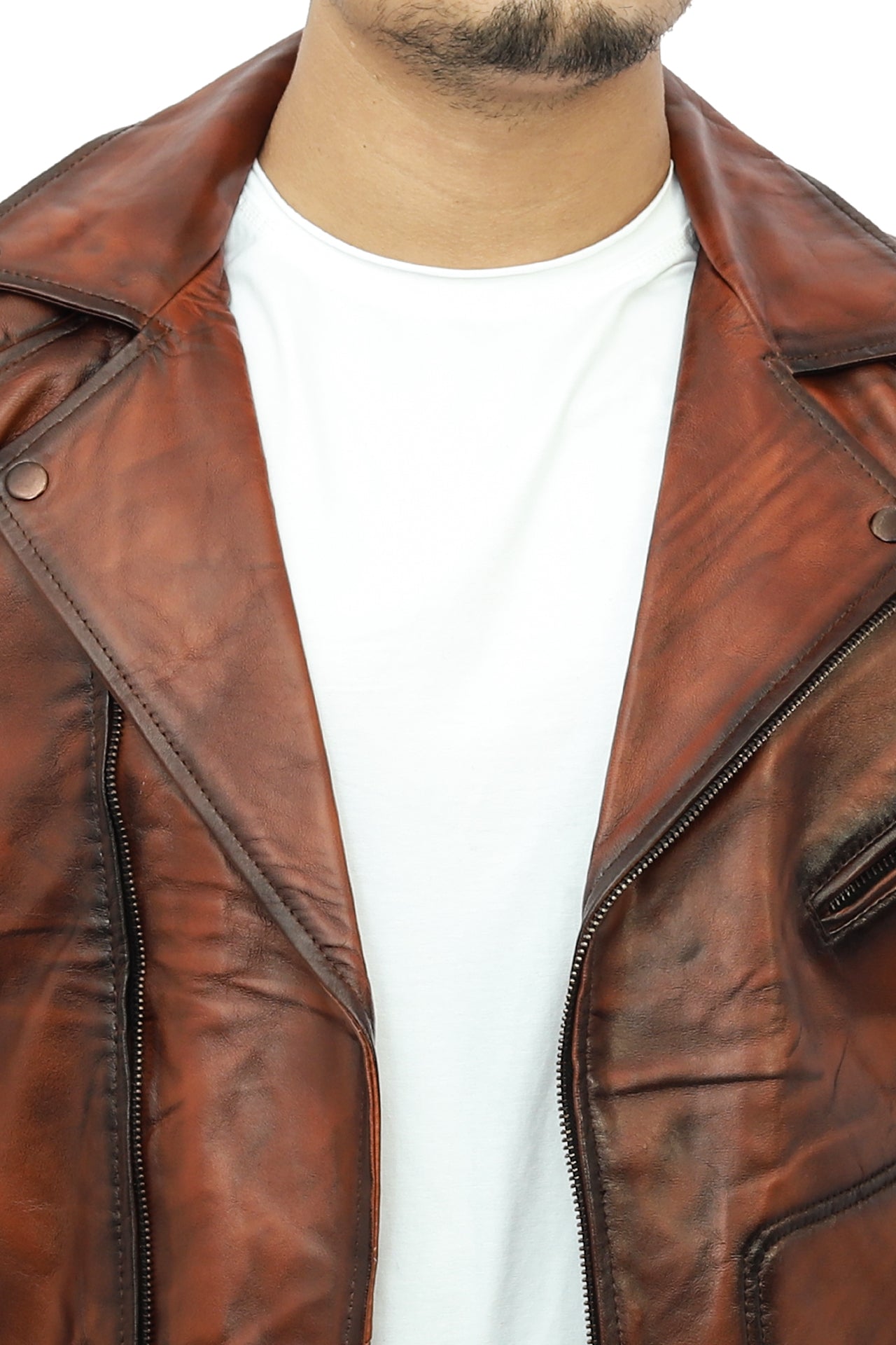 Cuban Leather Biker Jacket
