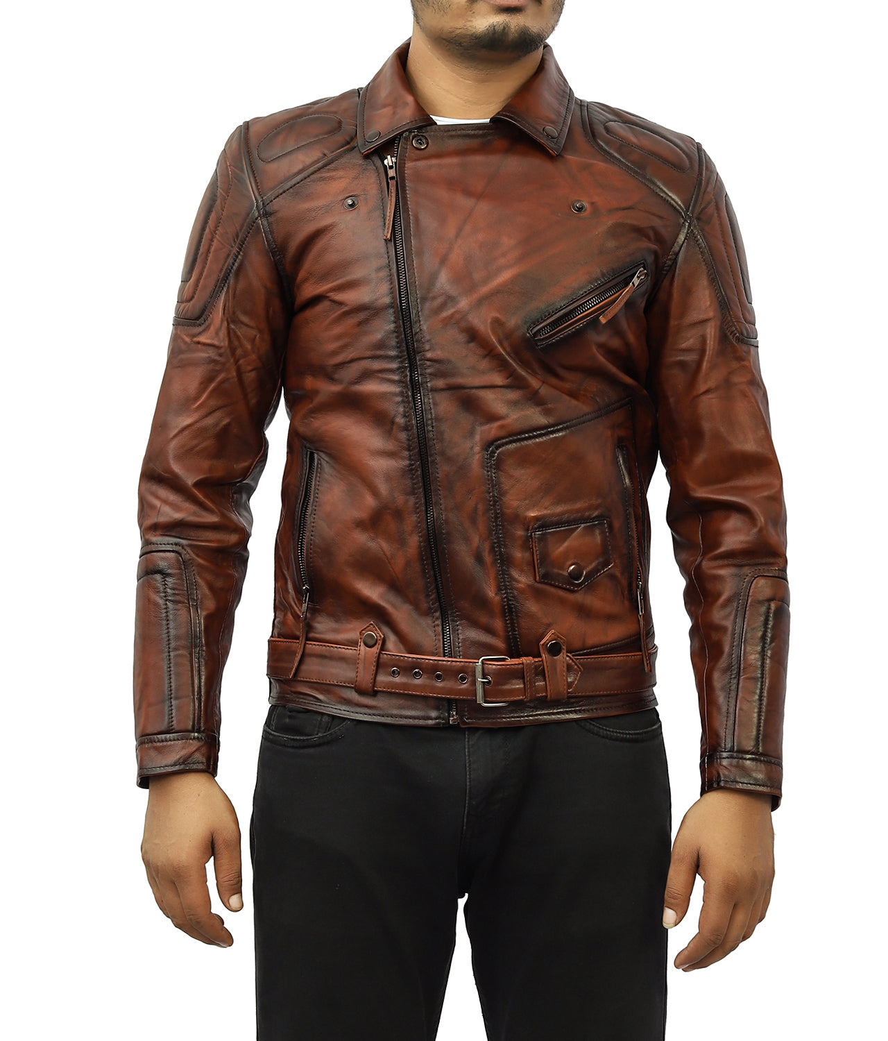 Cuban Leather Biker Jacket