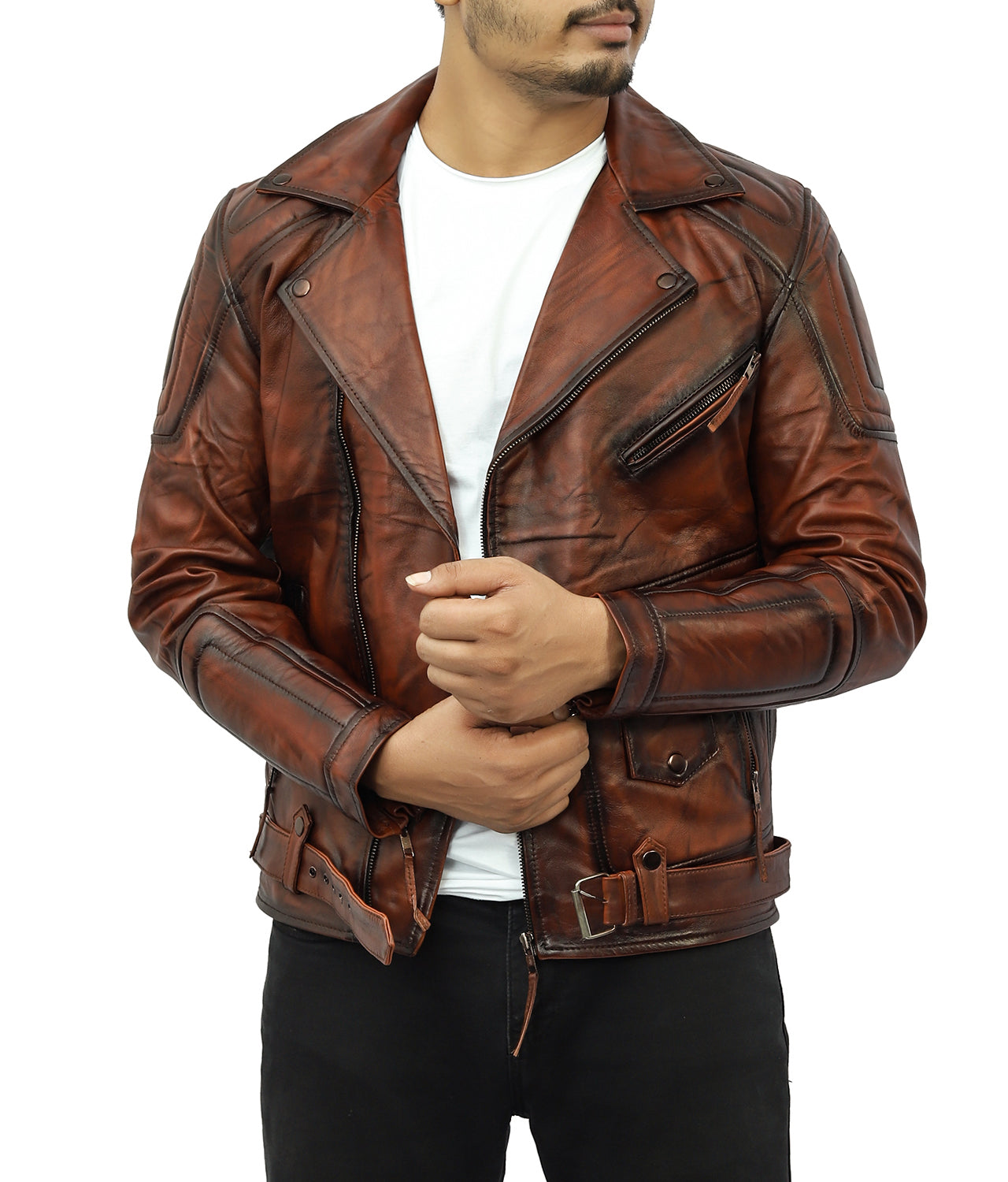 Cuban Leather Biker Jacket