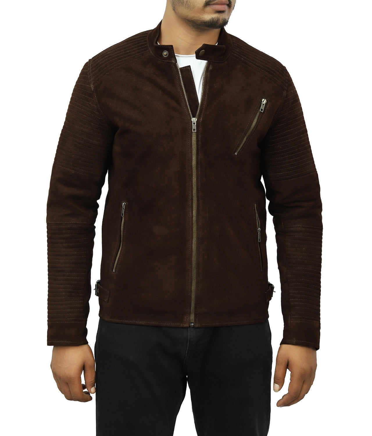 Saint Suede Leather Biker Jacket