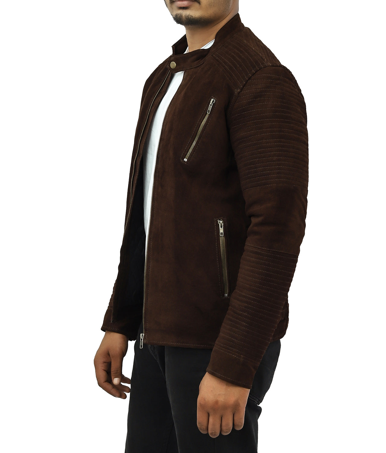 Saint Suede Leather Biker Jacket