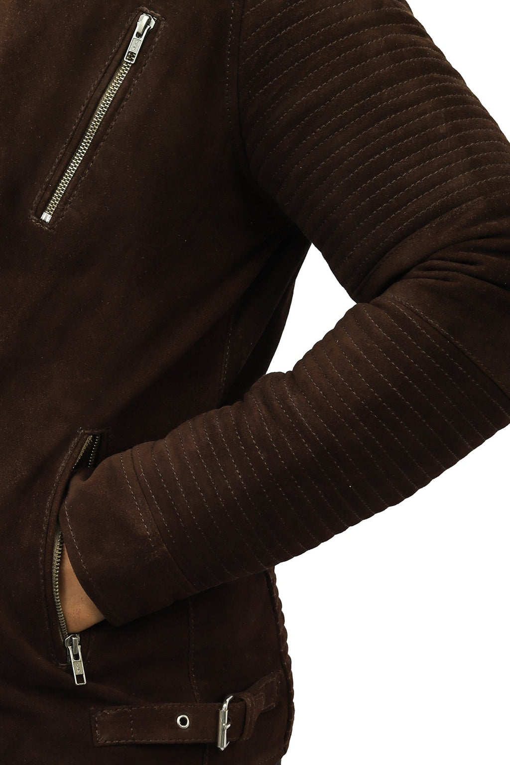 Saint Suede Leather Biker Jacket