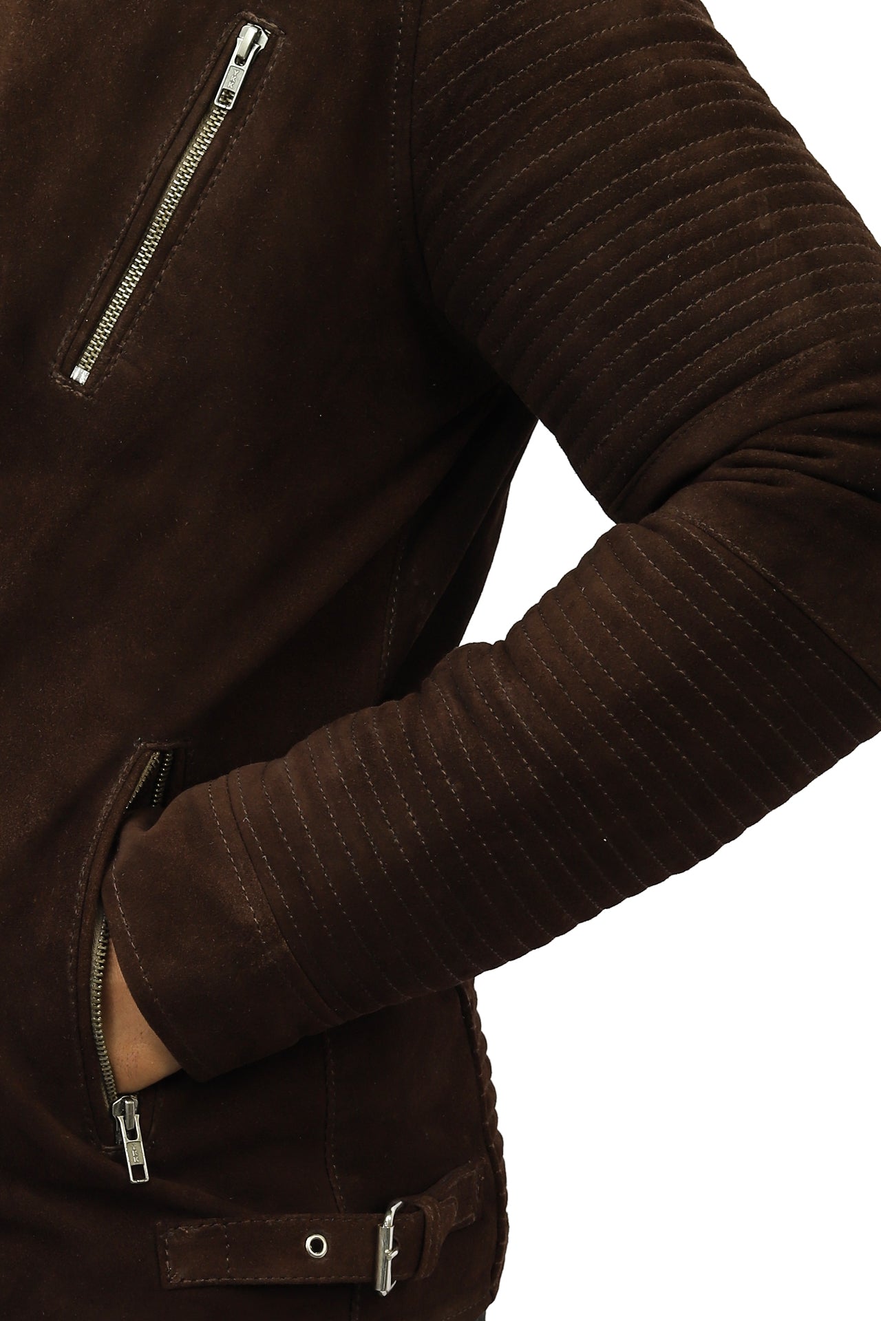 Saint Suede Leather Biker Jacket