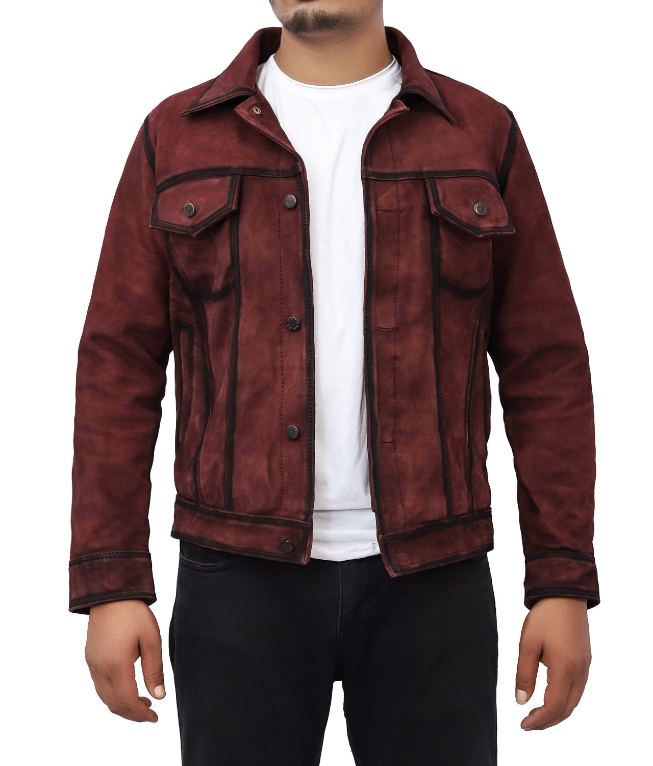 Lives Suede Leather Biker Jacket