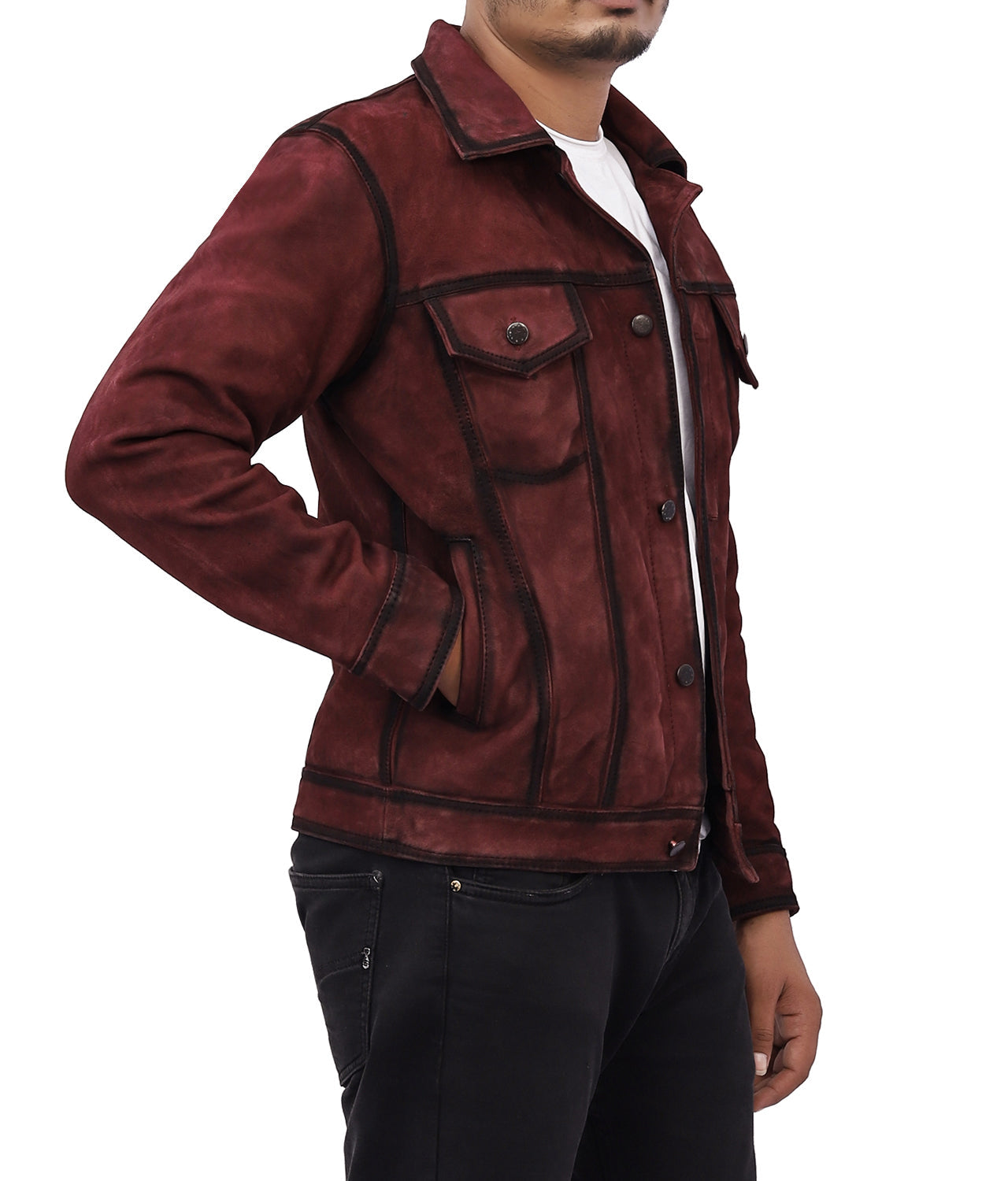 Lives Suede Leather Biker Jacket