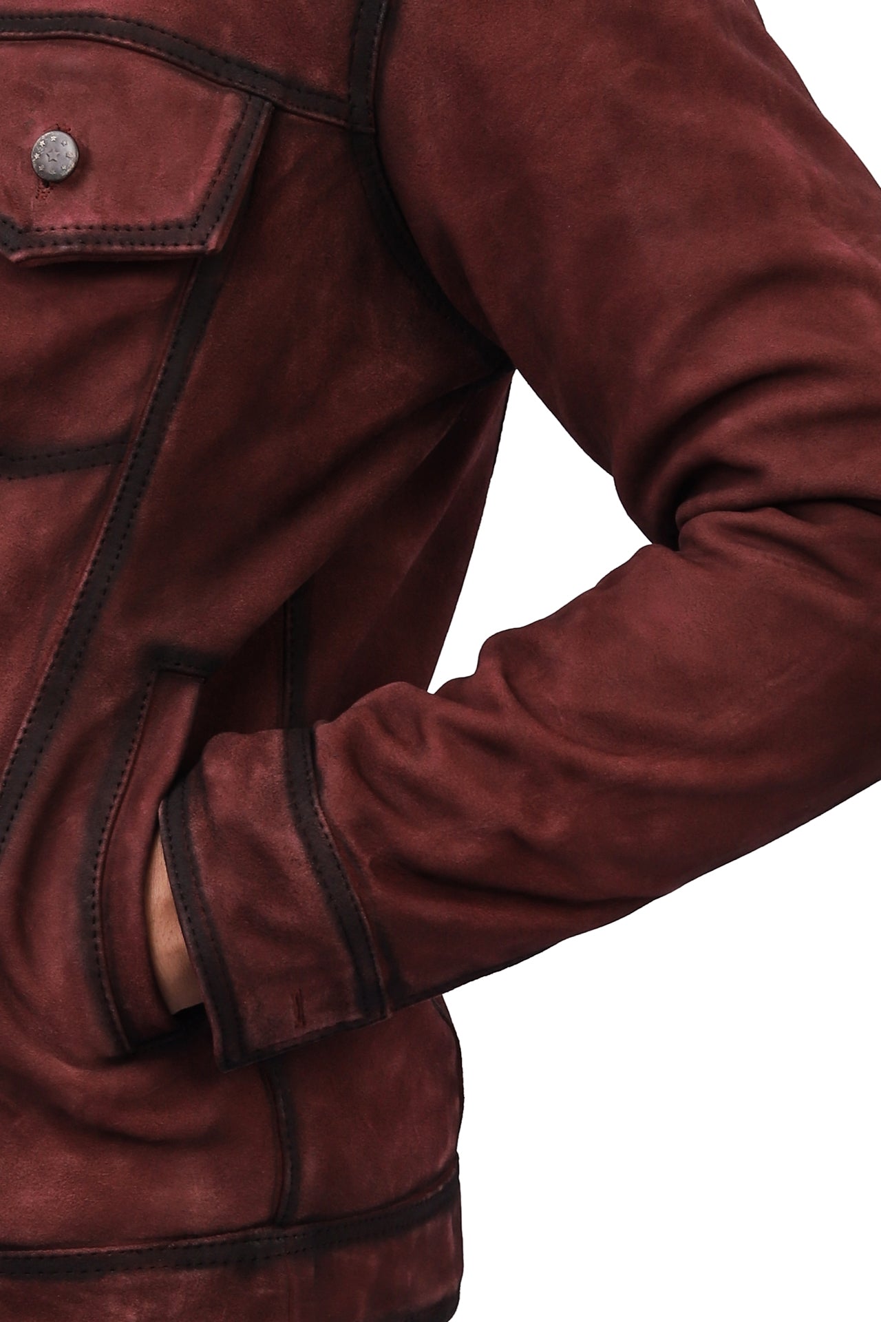 Lives Suede Leather Biker Jacket