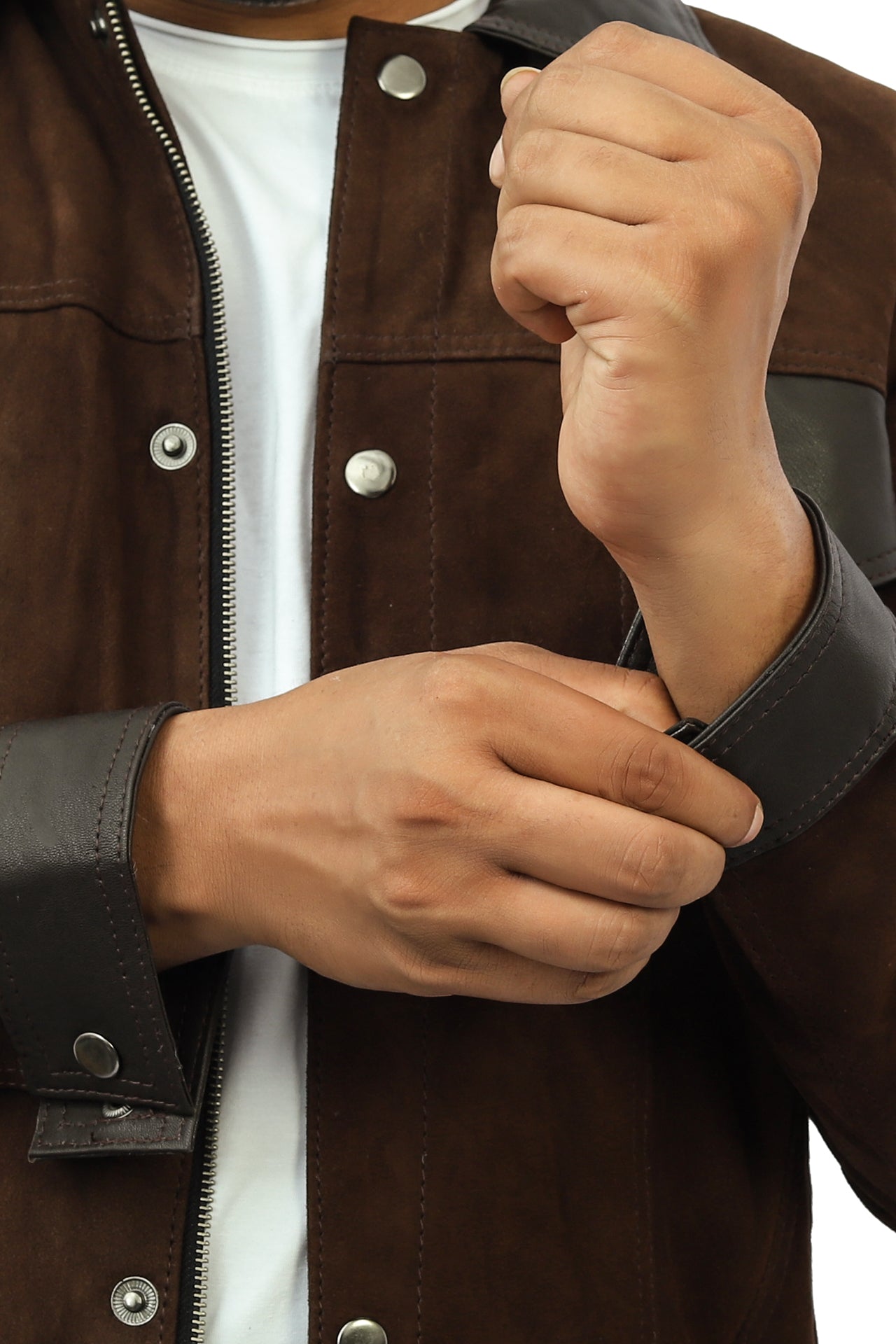 Cantras Suede Leather Biker Jacket