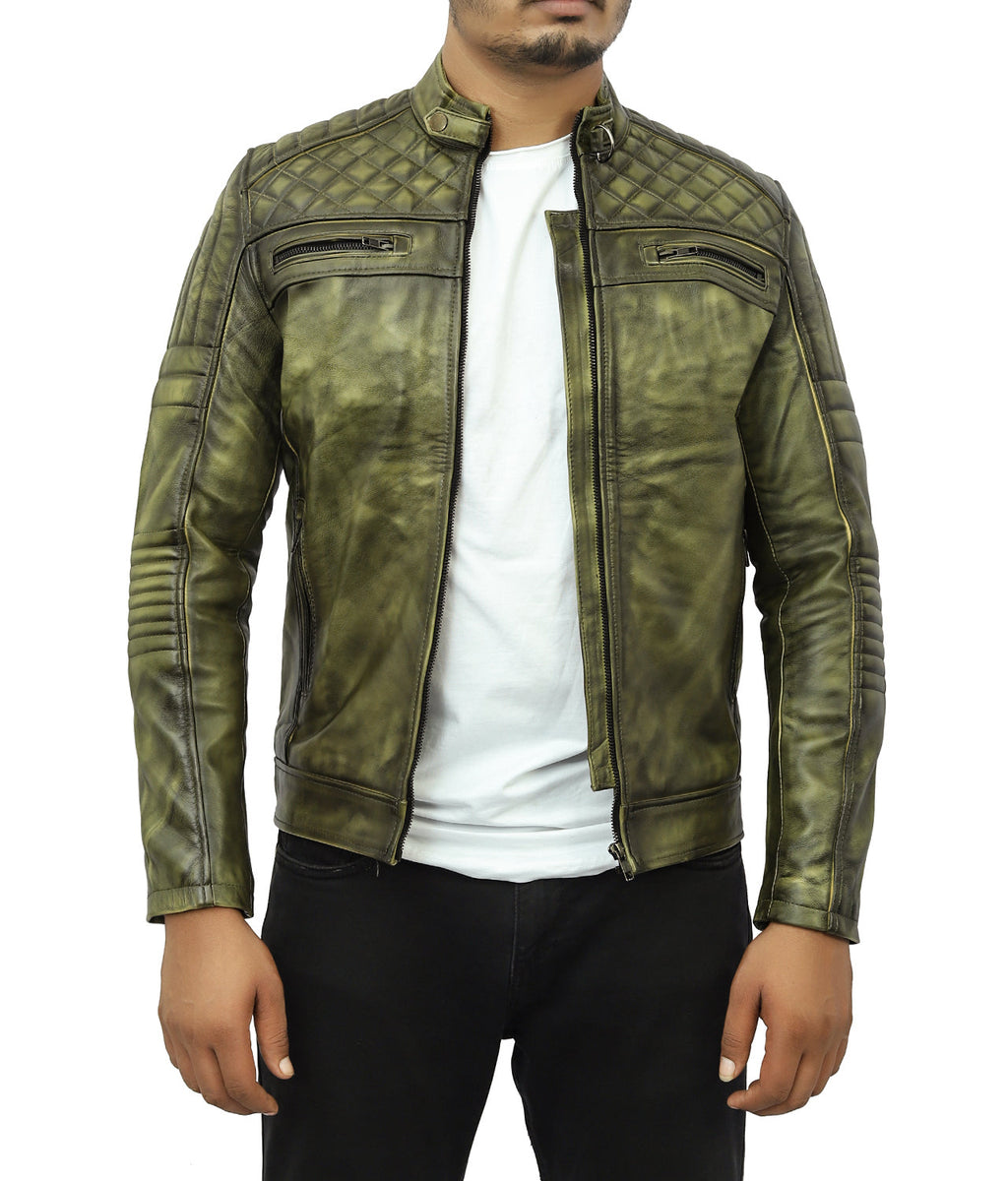 Quilted Leather Biker Jacket