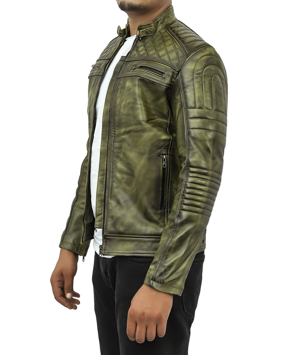 Quilted Leather Biker Jacket