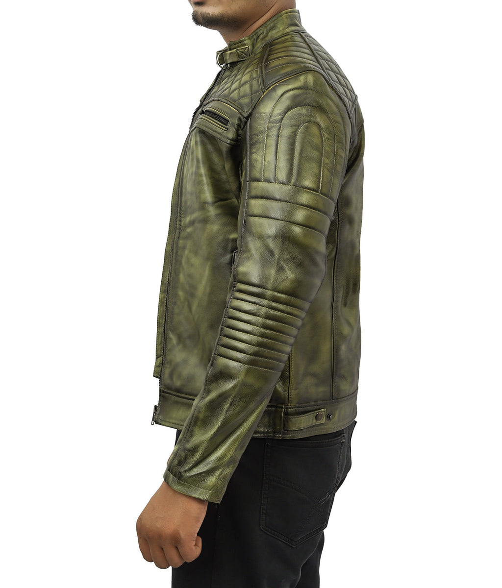 Quilted Leather Biker Jacket