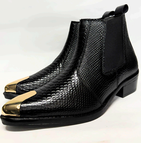 Royal Crest – 100% Genuine Leather Textured Chelsea Boots