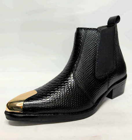 Royal Crest – 100% Genuine Leather Textured Chelsea Boots